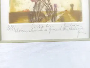 René Carcan - René CARCAN (1925-1993) - "Chants Bleus" - Zeldzaam kunstenaarsbewijs (E/A) - 1990 kopen? Bied vanaf 350!