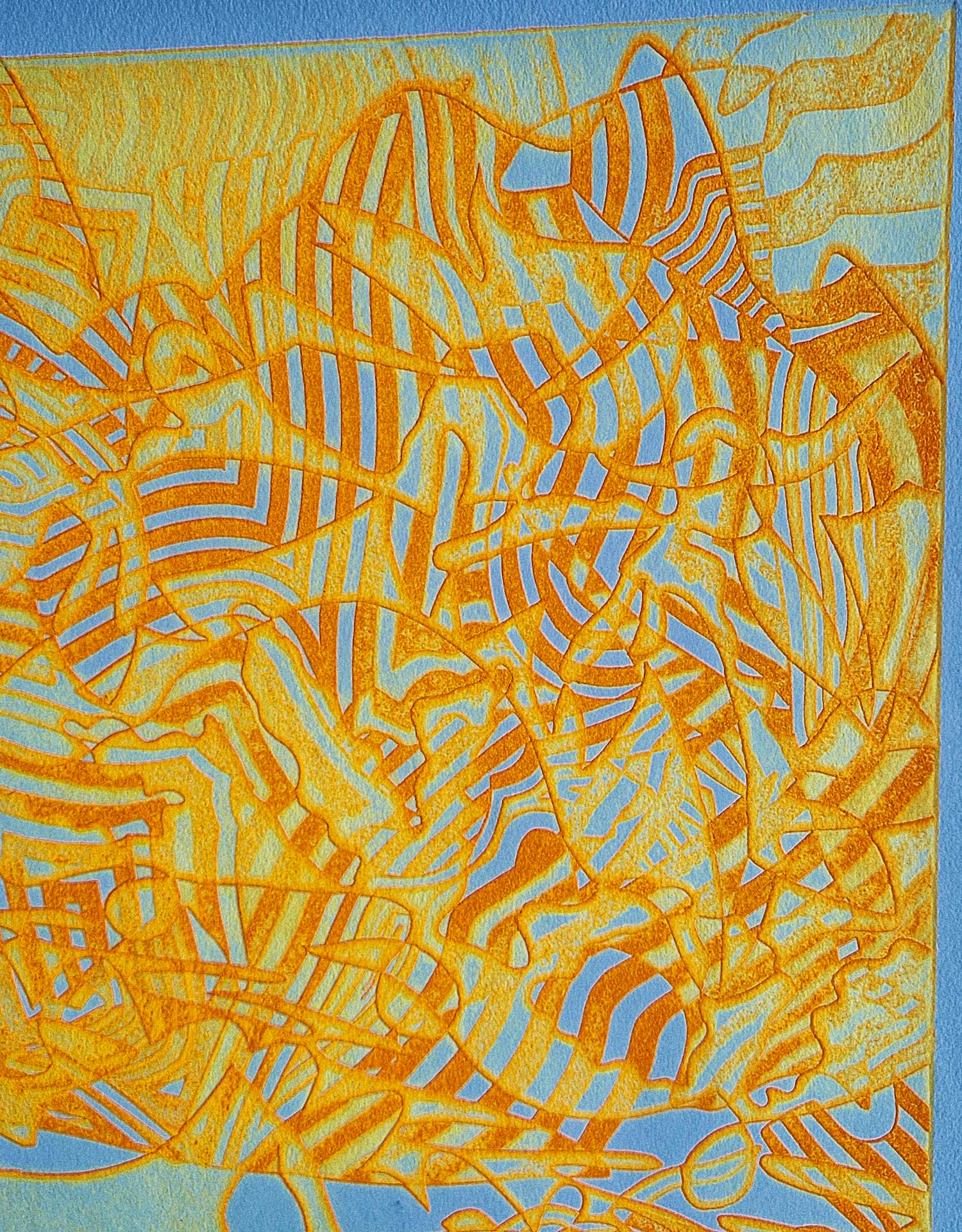 Hector Saunier - Grote, in 1970 gemaakte Epr. d'Art. reliëf kleuren Ets 'Contemplado' kopen? Bied vanaf 55!