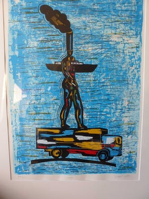 Hans Wap - Zeefdruk. Titel, "Cargo". kopen? Bied vanaf 45!