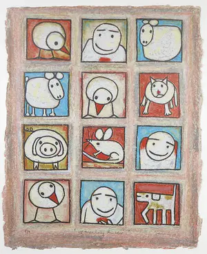 Hans Innemee - Zeefdruk, All twelve being themselve - Ingelijst (Groot) kopen? Bied vanaf 100!