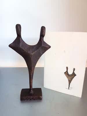 Jos Gielen - Bronzen beeld " Evenwicht " verkocht voor € 35!