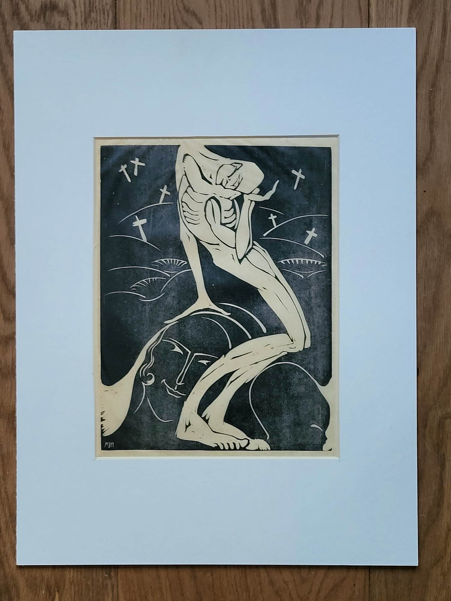 Hildo Krop - houtsnede 'Dodenakker' verkocht voor € 45!