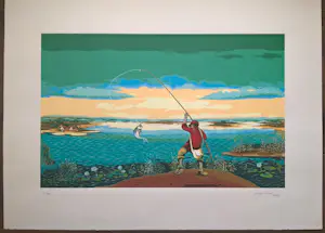 Drago Takac - visser - gesigneerde zeefdruk kopen? Bied vanaf 49!