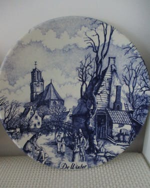 Chemkefa - 4 stuks blauw Delfts handwerk, voorstellend de 4 seizoenen kopen? Bied vanaf 1!