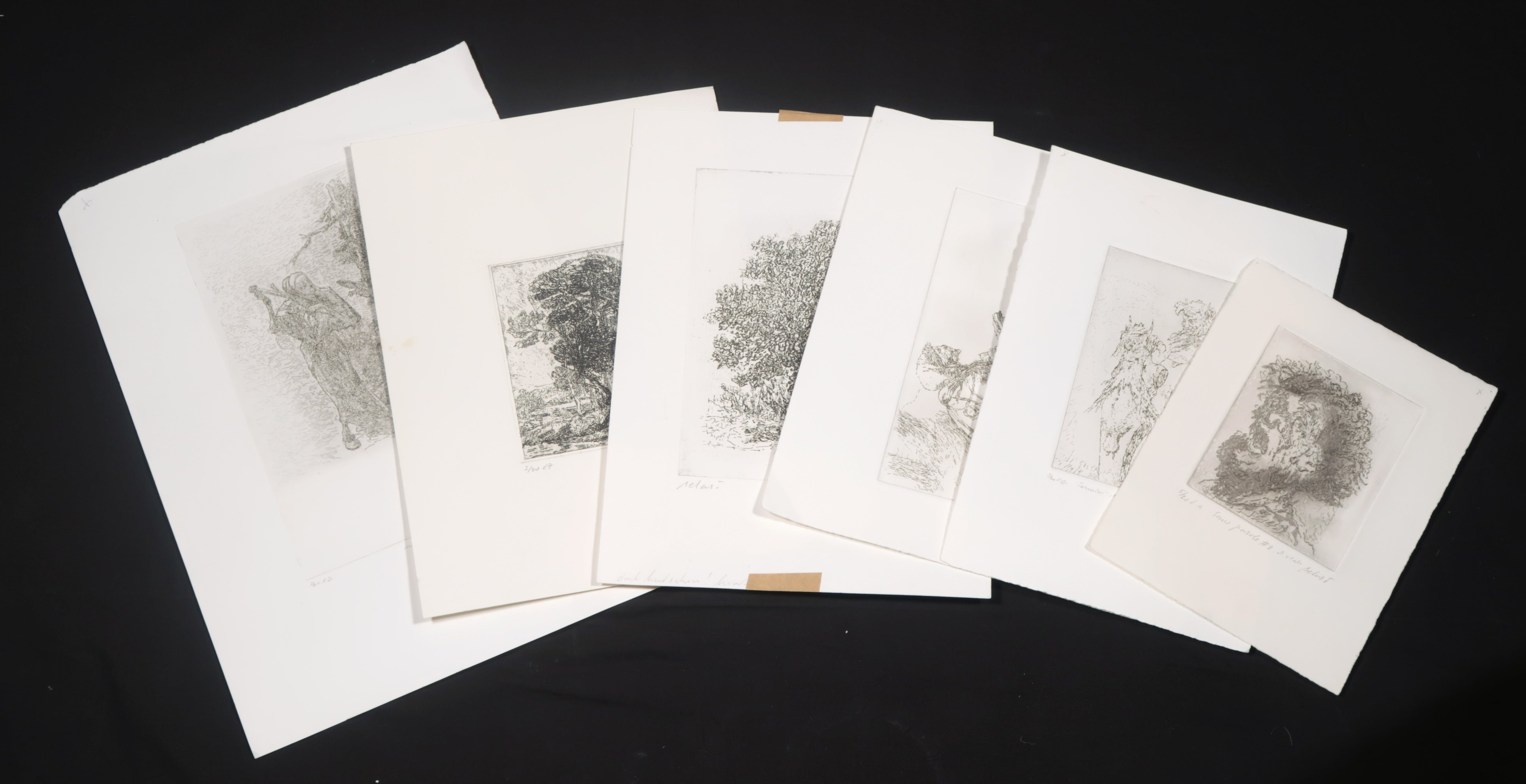 Gerard Bellaart - Lotje met 6 etsen op papier kopen? Bied vanaf 1!