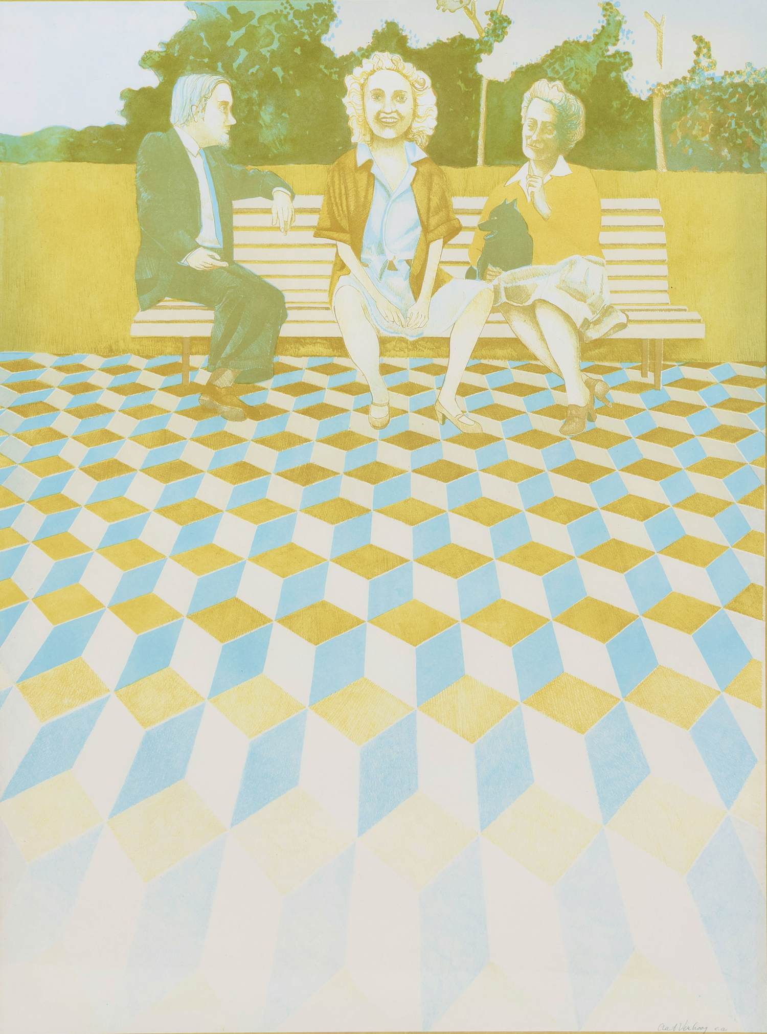 Aat Verhoog - Gezellig op 't bankje kopen? Bied vanaf 100!