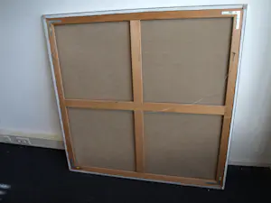 Kees Gerritse - Olieverf op doek , ingelijst , Roze deur – 129 x 129 cm. - 1989 kopen? Bied vanaf 400!