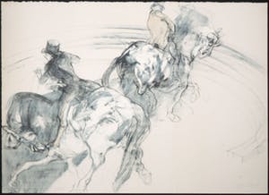 Claude Weisbuch - Litho, Two horseriders in a circus ring kopen? Bied vanaf 50!