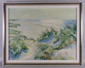 AcheterAd Blok van der Velden - Ingelijste olieverf op doek: "Duingezicht Terschelling" - 1955? Enchérissez de 1000!