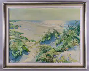 Ad Blok van der Velden - Ingelijste olieverf op doek: "Duingezicht Terschelling" - 1955 vendu pour 1000€ !