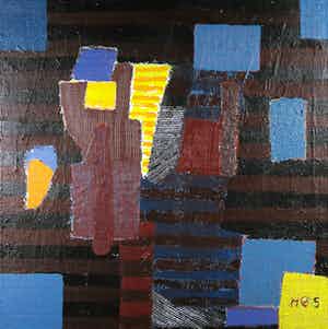 Anna Mes - Olieverf op doek, Z.T. Abstracte compositie verkocht voor € 1!