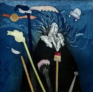 Michel van Overbeeke - "Aware - Away III" - Ets/aquatint - Gesigneerd - 20/50 - 1996 kopen? Bied vanaf 75!