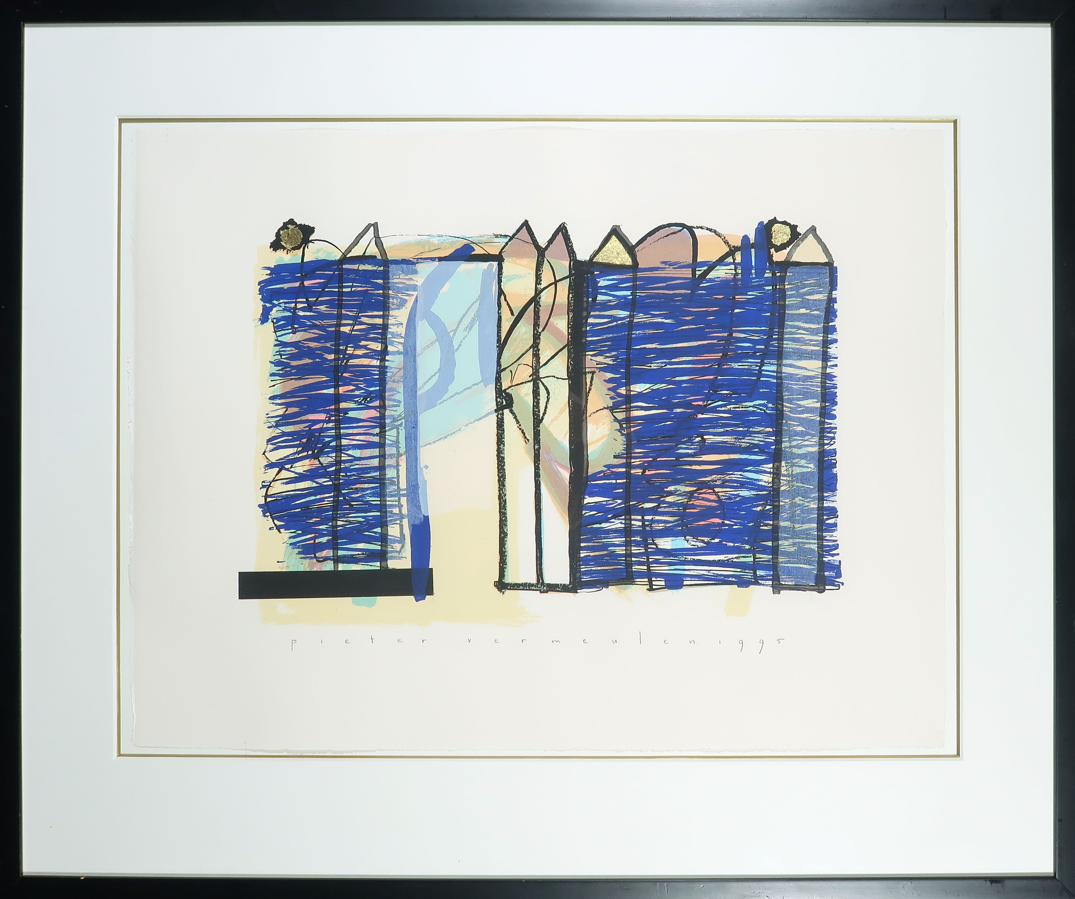 Pieter Vermeulen - Gemengde techniek op papier, Zonder titel - Ingelijst kopen? Bied vanaf 1!