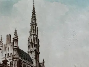 Roger Hebbelinck - Roger Hebbelinck – Grand Place Brussel – handgekleurd – gesigneerd – 44/100 kopen? Bied vanaf 120!