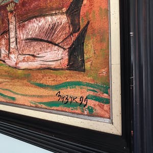 Roman Zuzuk - Typisch werk - 'Man met vis' - Gesigneerd - 1999 kopen? Bied vanaf 175!