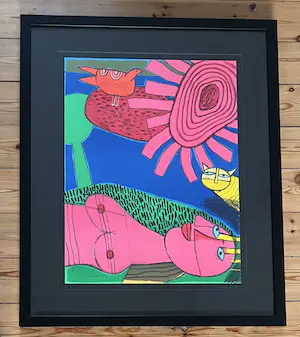 Corneille - De gele kat en de vogel onder de roze zon. kopen? Bied vanaf 350!