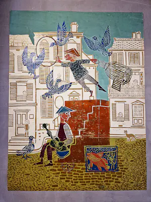 Quirine Collard - Zeldzame jaren 50 litho van jong gestorven Nieuwe Haagse school kunstenares kopen? Bied vanaf 42!