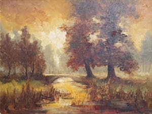 Peter Brouwer - Landschap in warme kleuren kopen? Bied vanaf 180!