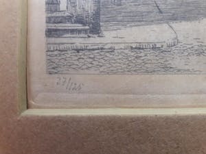 Herman Heuff - Straatje met Trapgevel in Haarlem. kopen? Bied vanaf 25!