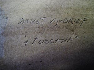Ernst Vijlbrief - jaren 60 OLIEVERF - zijn beste periode - "Toscaans landschap" gesigneerd kopen? Bied vanaf 10!