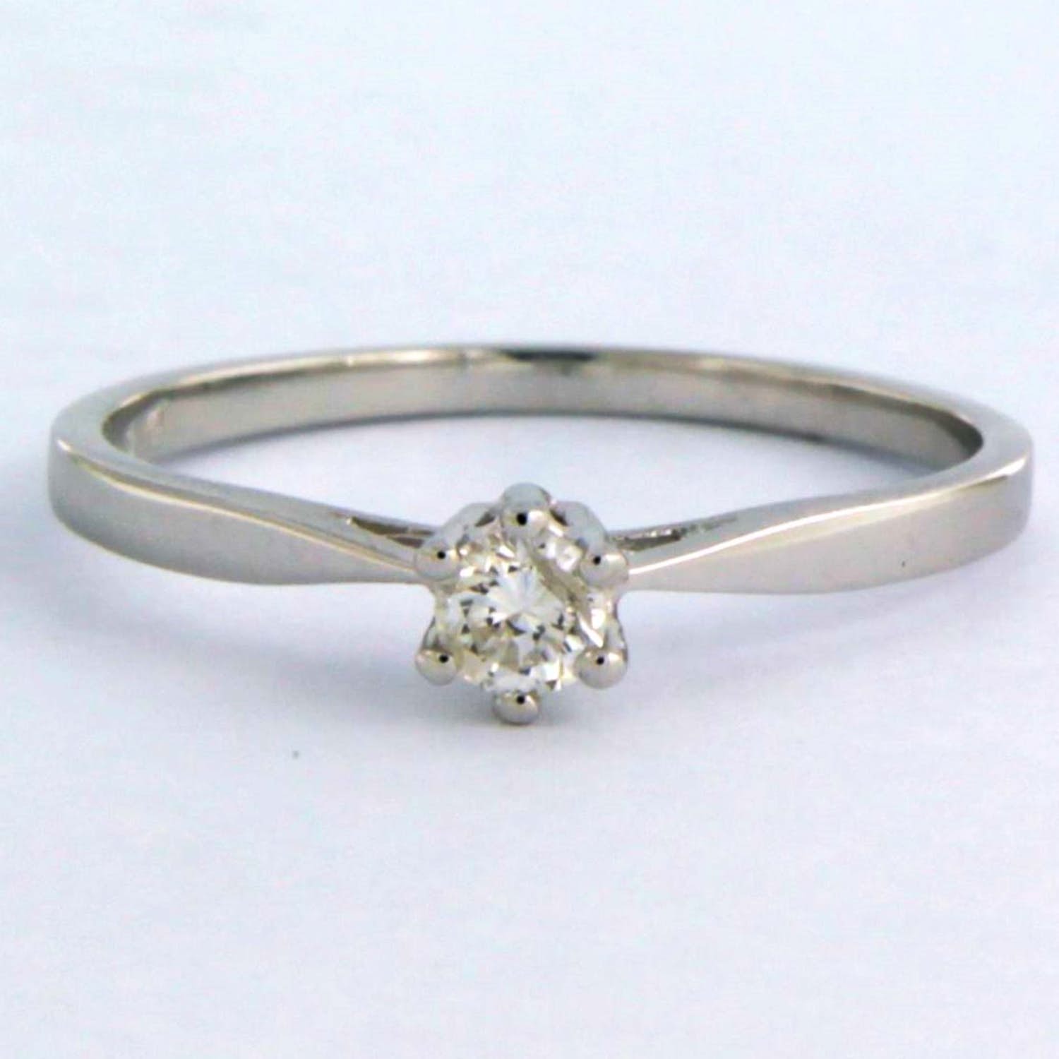 18k wit gouden solitair ring met bolsjewiek geslepen diamant 0.11 ct - rm 16.5 kopen? Bied vanaf 165!