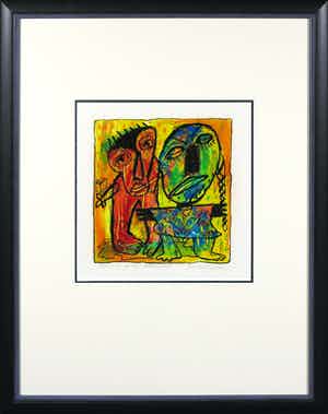 Henk Vierveijzer - Gemengde techniek op papier, Chinese girls manual- Ingelijst verkocht voor € 50!