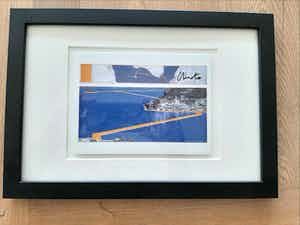Christo - Floating Piers, Lake Iseo - Ingelijst en handgesigneerd verkocht voor € 120!