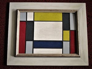 Pjotr van Oorschot - Geometrische Hout en Acrylverf Collage "Hommage a de Stijl" gesigneerd kopen? Bied vanaf 40!