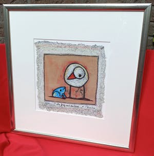 Hans Innemee - The frog and the bird, zeefdruk (mooi ingelijst) kopen? Bied vanaf 150!