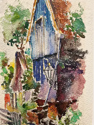 Rein Snapper - een mooie Aquarel "huis aan de Nieuwendammerdijk Amsterdam" - gesigneerd kopen? Bied vanaf 45!