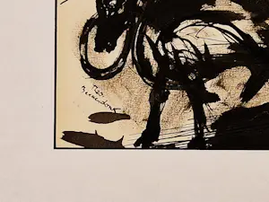 Theo Beerendonk - in 1950 geschilderde oost-Indische inkttekening "Beasts" gesigneerd kopen? Bied vanaf 68!