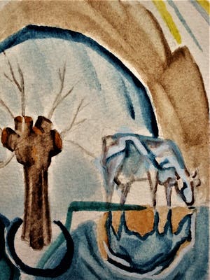Ben Griepink - Amsterdam 1931 - Surrealistische Aquarel - gesigneerd kopen? Bied vanaf 20!
