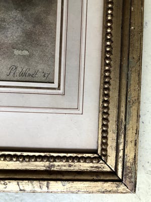 Philip Windt - Zittende dame met een mand - Aquarel uit 1887, Fraai Ingelijst kopen? Bied vanaf 320!