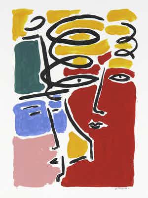 Rob Doolaard - Gouache, Zonder titel verkocht voor € 35!