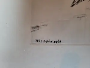 Nel Koen - ets, in de plaat gesigneerd en 1968 kopen? Bied vanaf 1!