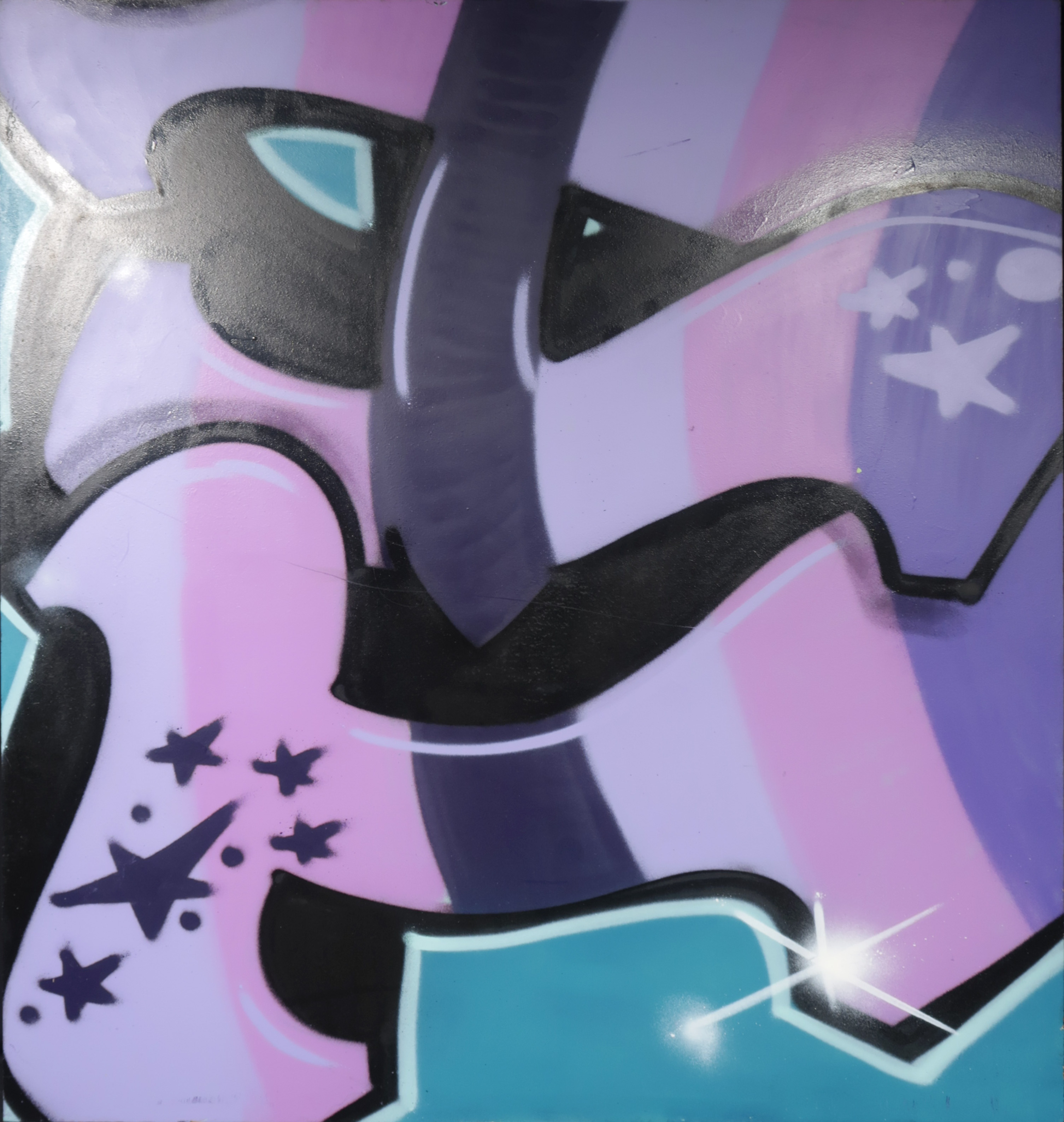 Niet of onleesbaar gesigneerd - Graffiti op paneel, Zonder titel (Groot) kopen? Bied vanaf 1!