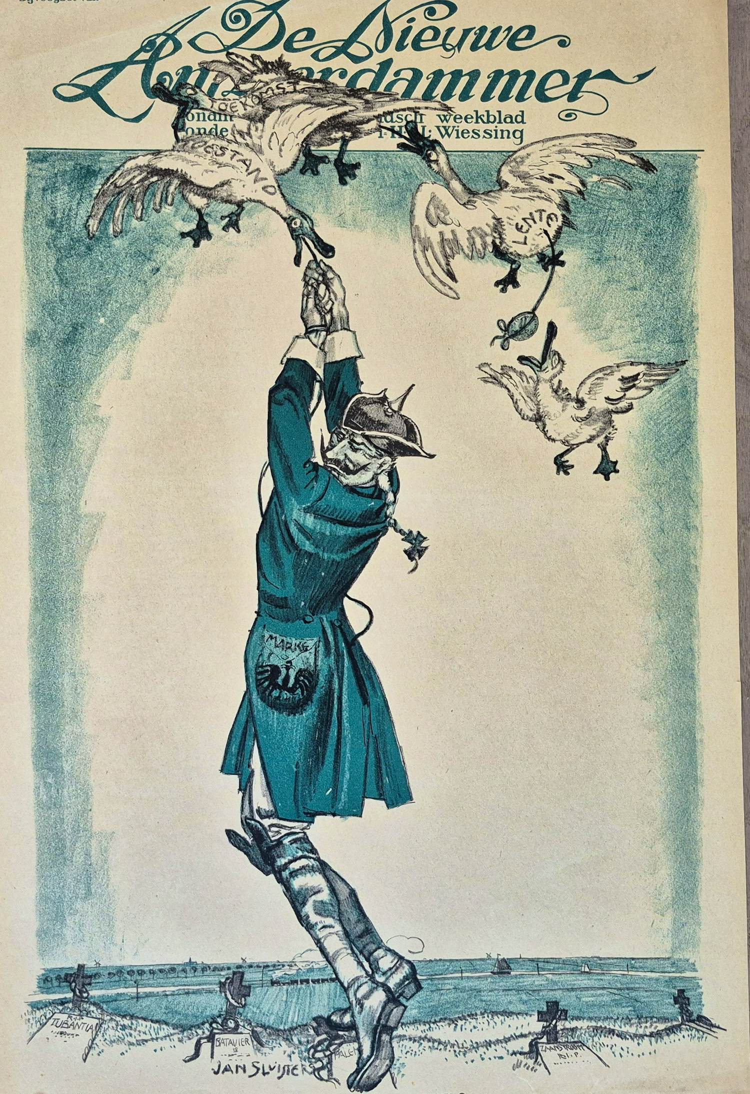 Jan Sluijters - 14 politieke spotprenten - nieuwe Amsterdammer kopen? Bied vanaf 20!