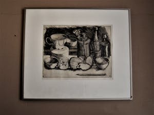 Niet of onleesbaar gesigneerd - Gesigneerde grote ETS (E.A. exemplaar) "stilleven met uien en bloesemtak" kopen? Bied vanaf 1!