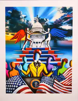 Buy Mark Kostabi - The Dawn is Ours.? Bid from 65!