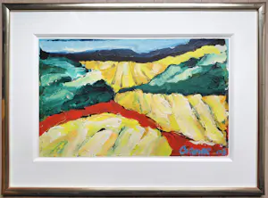 Jan Cremer - Toscaans landschap, olieverf op dik papier (mooi ingelijst, groot!) kopen? Bied vanaf 2995!