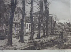 Hendrik Weegewijs - LOT VAN 2 WERKEN / ZW-W ETS / 32x50cm / SIG kopen? Bied vanaf 25!