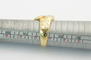 23- Forse en massief 18Kt geel gouden Surinaamse vriendschapsring - mooi bewerkt kopen? Bied vanaf 850!