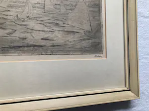 Herman Bieling - Ingelijste ets , Bergsche Plas, Rotterdam – Lijst, 28 x 37 cm. – ca. 1920 kopen? Bied vanaf 60!