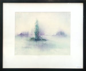 An Biesiot - abstract aquarel - ingelijst met passe-partout kopen? Bied vanaf 25!