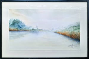 Niet of onleesbaar gesigneerd - aquarel Vaart en dorp - 1999 kopen? Bied vanaf 1!