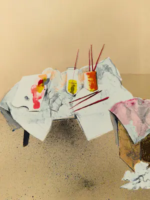 Constant - in zeer kleine oplage (15) gemaakte lithografie - "schilders stilleven" GROOT! kopen? Bied vanaf 326!