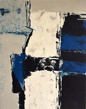 John Foppen - Composition In Blue Blue.........# K 05. XL . GROOT. verkocht voor € 189!