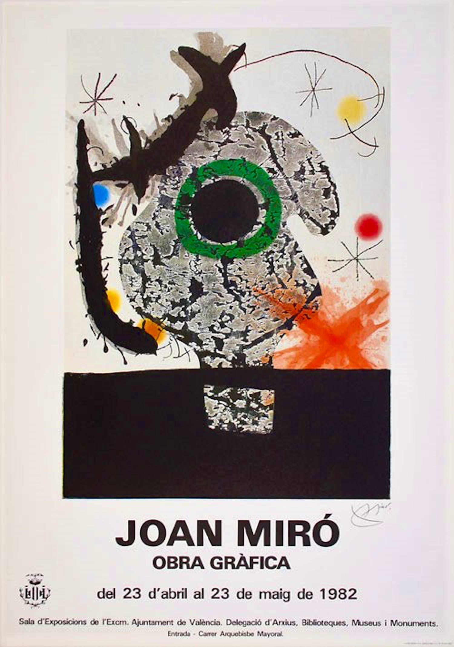 Joan Miro - Kleurenaffiche OBRA GRAFICA uit 1982 verkocht voor € 50!