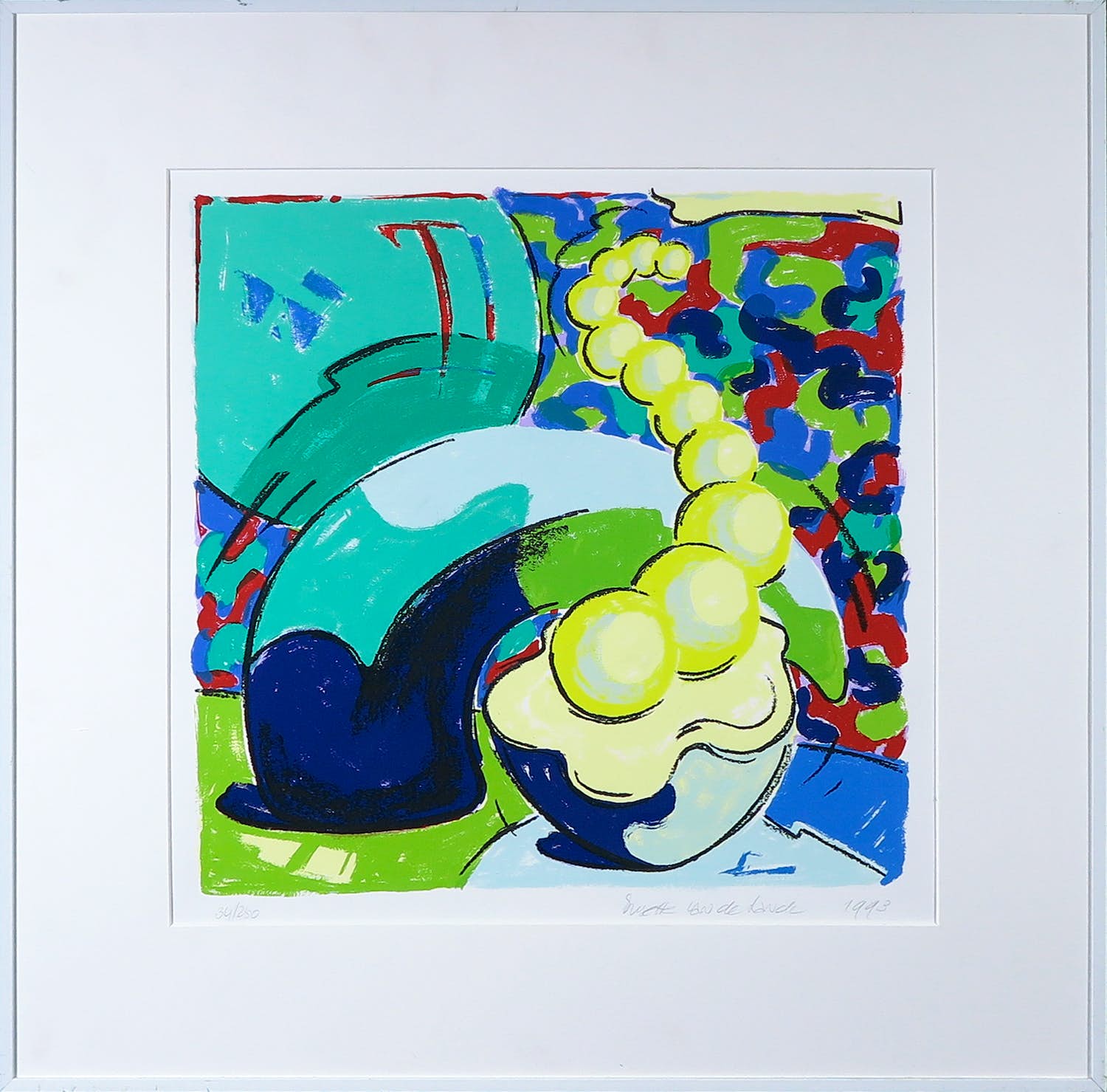 Susette van de Lande - Zeefdruk, Zonder titel - Ingelijst kopen? Bied vanaf 1!