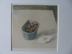 Mart Kempers - Kleurenlitho met een schaal met kersen. kopen? Bied vanaf 40!